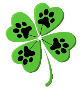 Logo - four leaf clover with paw prints